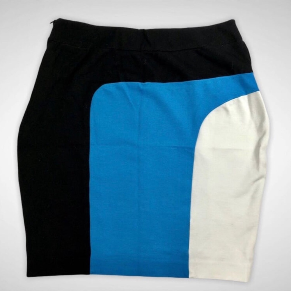 Ann Taylor Petite Womens Color Block Pencil Skirt Stretchy Side Zipper Size 4P!
